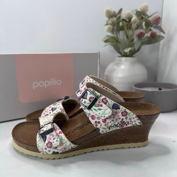 Papillio Birkenstock Namica Suede Leather Wedge Tea Narrow Fit Women 5 NWB - Picture 4 of 11